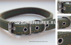 Ошейник брезентовый 45мм 2-х слойный ш.45мм, дл.78см, об.ш.55-73см/ОБр-45-Бр 1/1