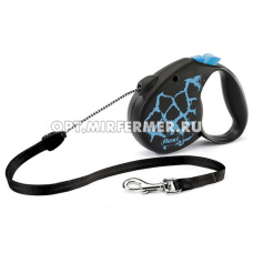 Рулетка поводок  Flexi Safаri cord S 5м до 12кг трос голубой жираф 1/1