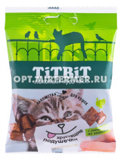 Лакомства д/кошек Хрустящие подушечки с паштетом из индейки 30г Тит Бит 5/45