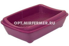 Туалет ZooM 43*30*12см с рамкой-сеткой, глубокий (под наполнитель) , цвет в ассорт. 1/1