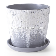 Айсберг 2 горшок с поддоном, 0,65л, d12, h11см, низкий конус, серый
