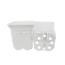 Горшок для рассады V-0,4л. 9*9*8 квадр/формованный белый/50/1500 АмТ
