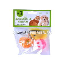 Набор игрушек мех Мышь и Шар пластик (3 шт) 