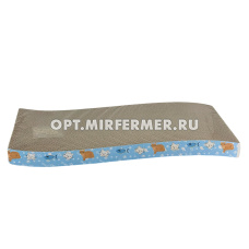 Когтеточка гофра ВОЛНА 44*20,5*4см с мятой арт.2026-1453 1/1/ЧД