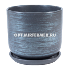 Галактика 5 горшок с поддоном, 5,4л, d22, h19см, цилиндр, графит