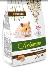 Корм д/хомяков с орехами 400г пленка Любимчик 1/14
